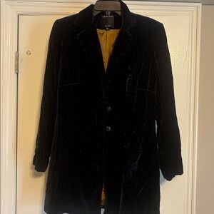 Vintage Black Velvet Women's Coat